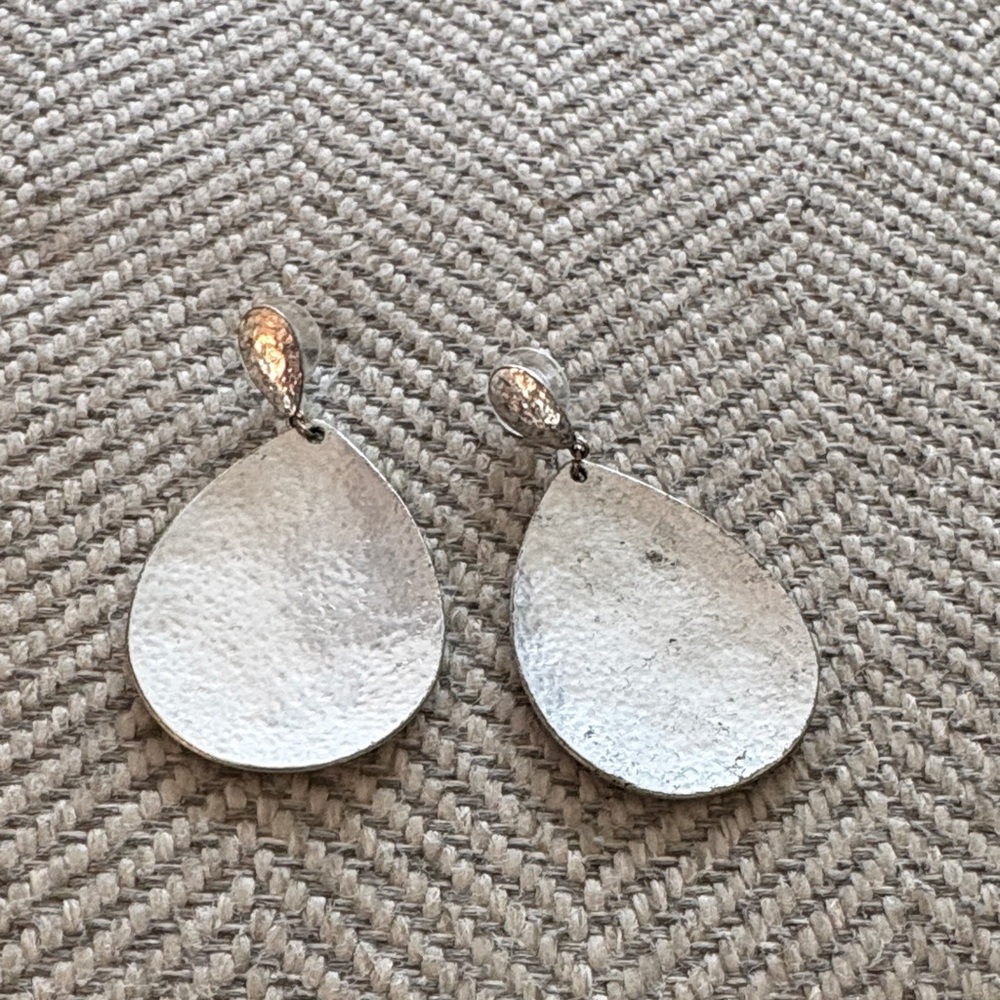 Chico’s Bold Silver Teardrop Earrings